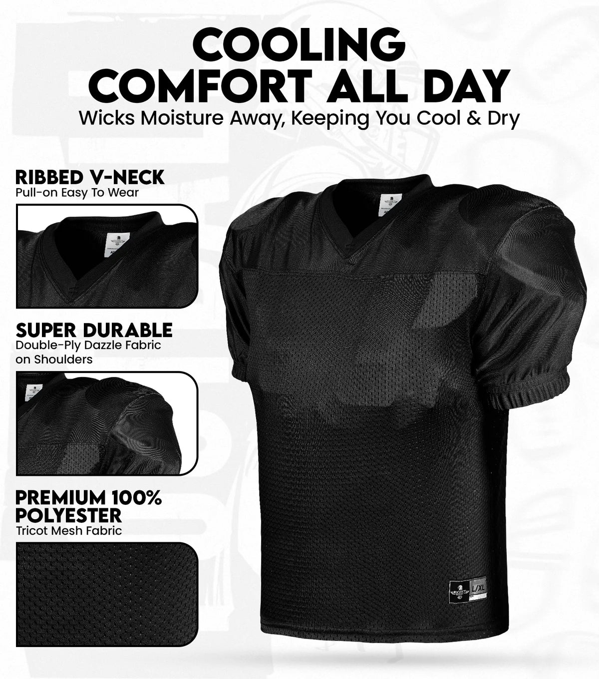 Exxact Sports Men’s Adult Football Practice Jersey - Black