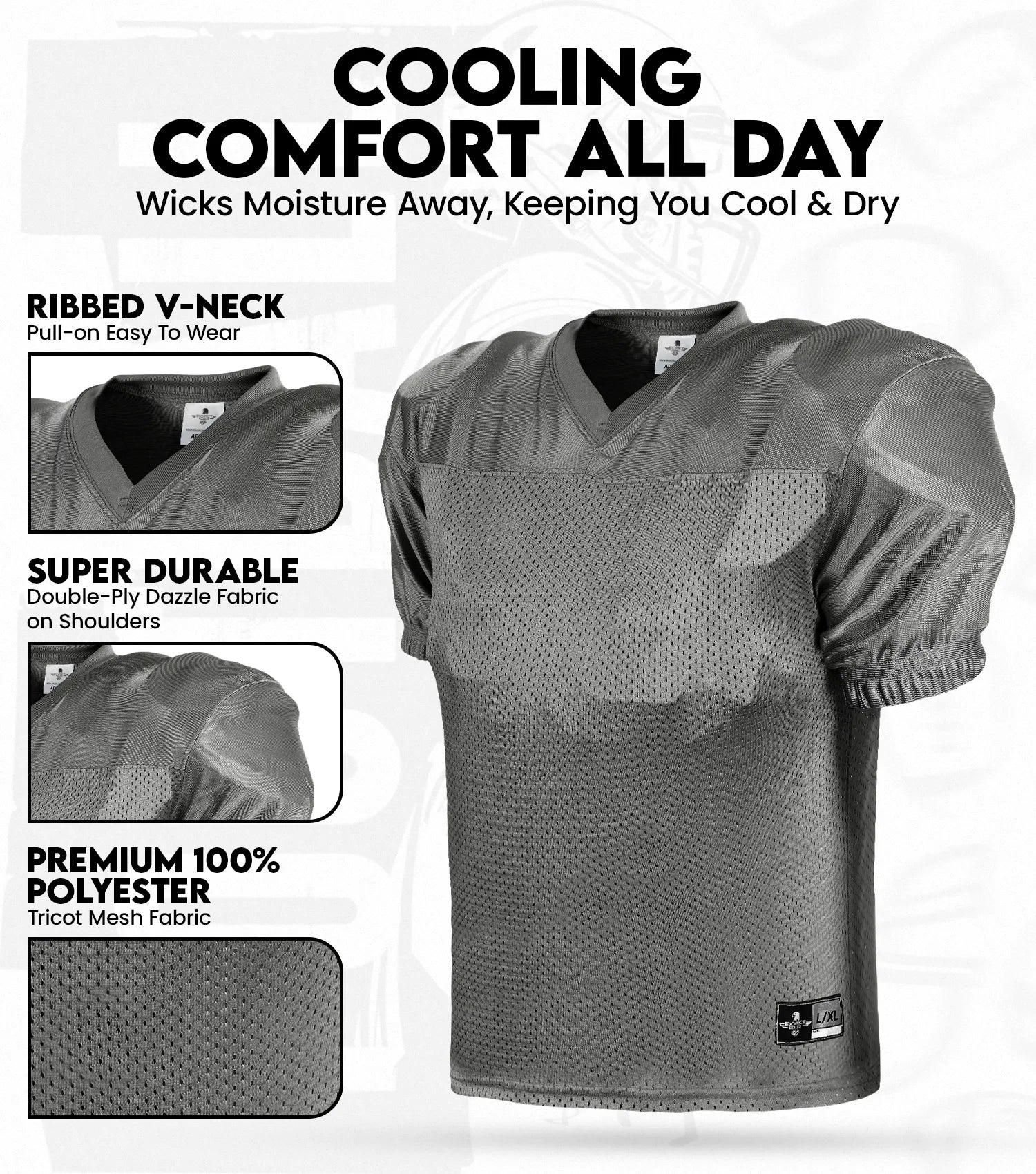Exxact Sports Men’s Adult Football Practice Jersey - Dark Gray