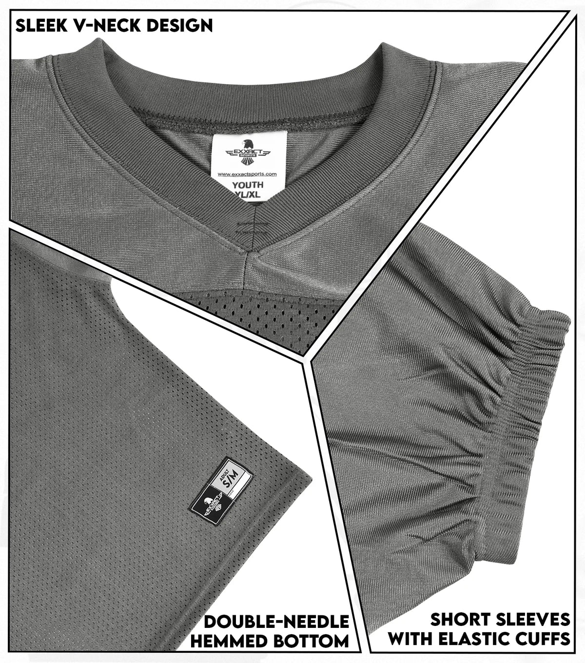 Exxact Sports Men’s Adult Football Practice Jersey - Dark Gray