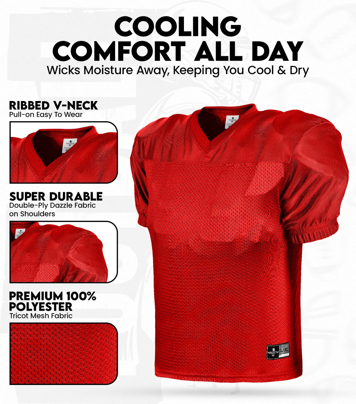 Exxact Sports Men’s Adult Football Practice Jersey - Red
