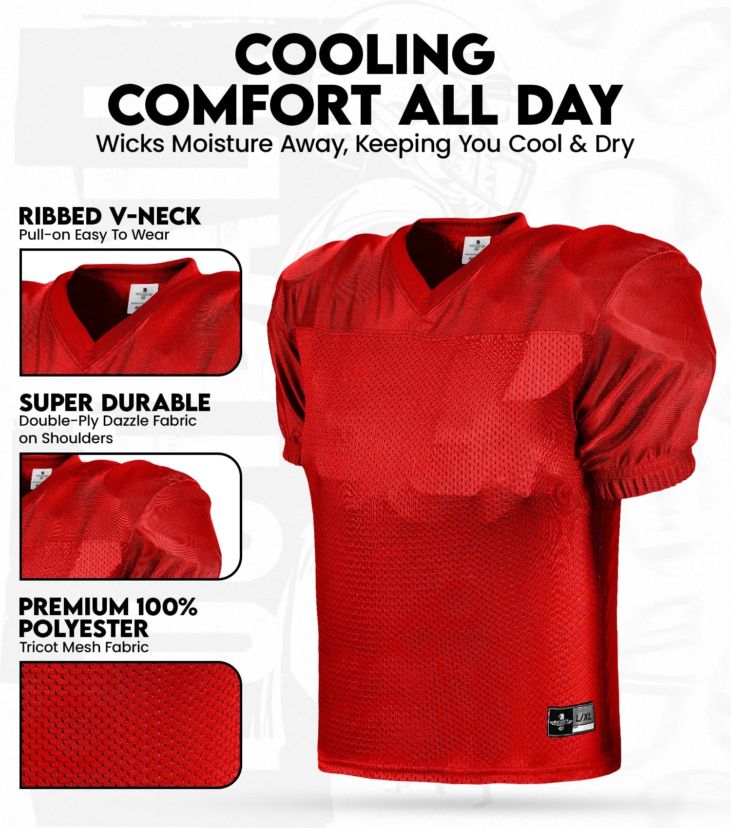 Exxact Sports Men’s Adult Football Practice Jersey - Red