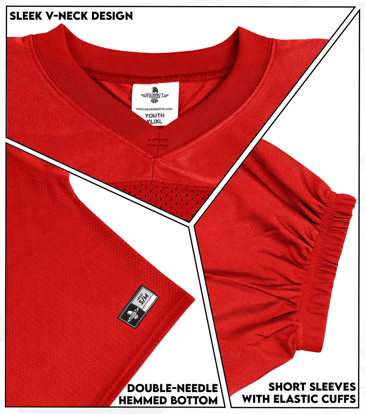 Exxact Sports Men’s Adult Football Practice Jersey - Red