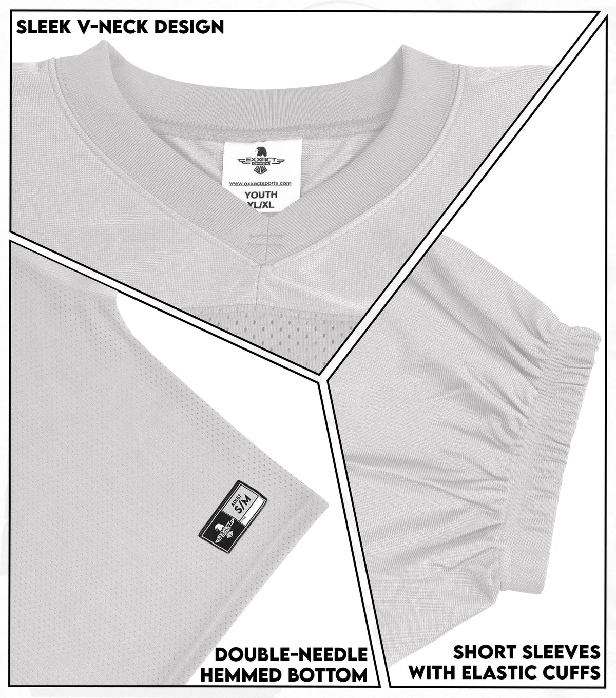 Exxact Sports Men’s Adult Football Practice Jersey - Silver
