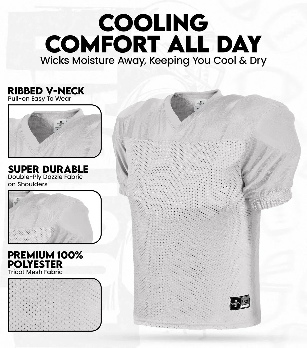 Exxact Sports Men’s Adult Football Practice Jersey - Silver
