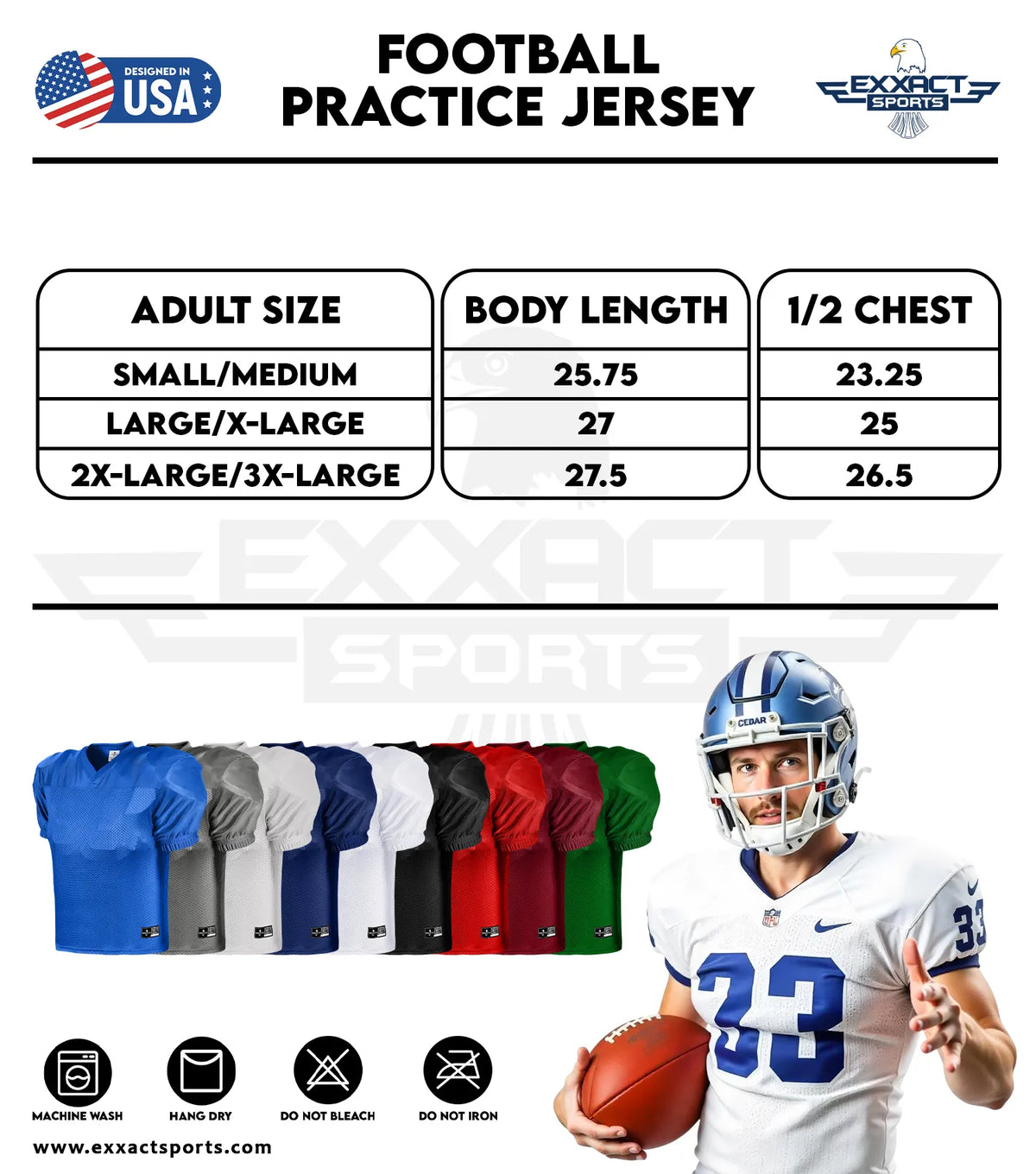 Exxact Sports Men’s Adult Football Practice Jersey - Silver