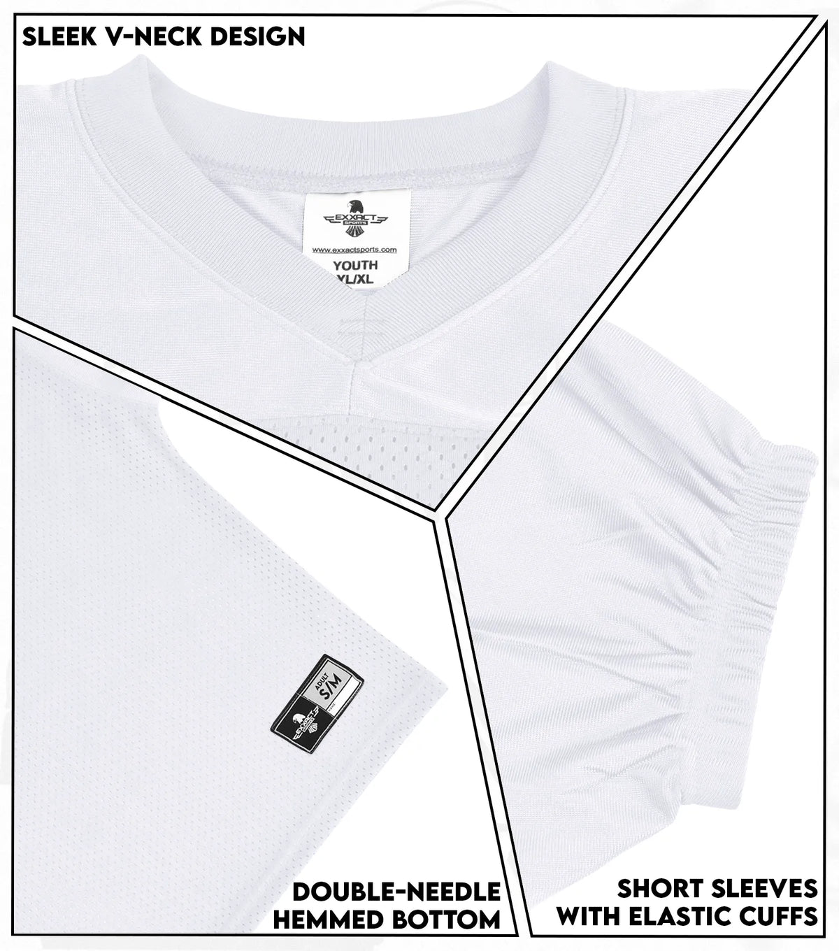 Exxact Sports Men’s Adult Football Practice Jersey - White