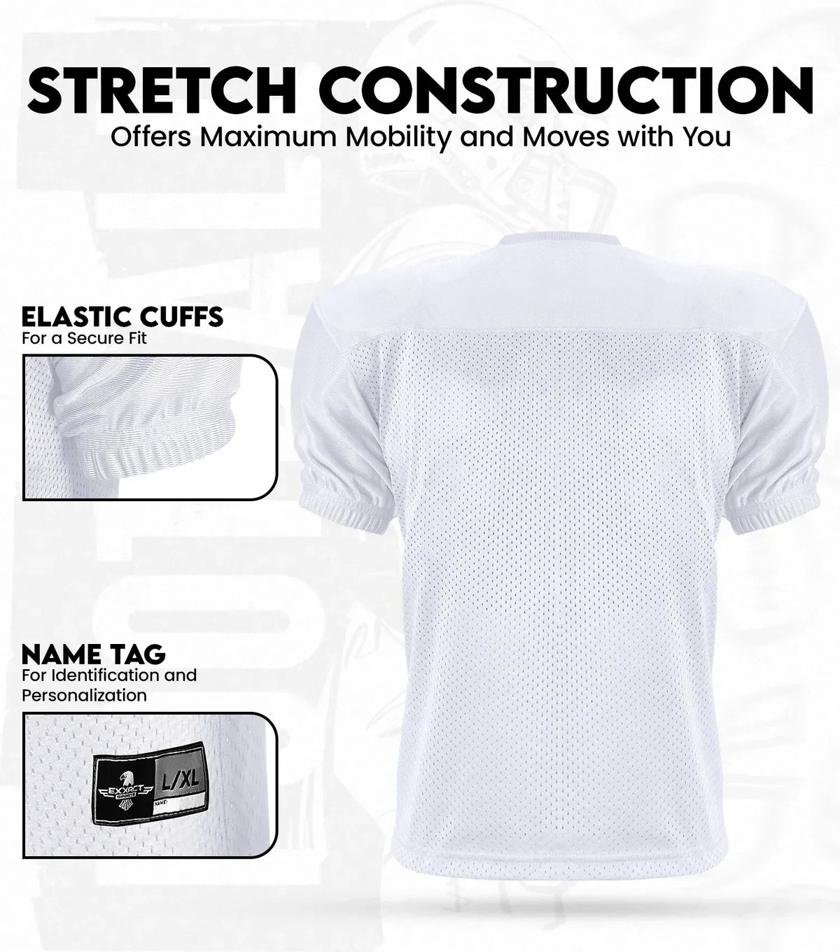 Exxact Sports Men’s Adult Football Practice Jersey - White