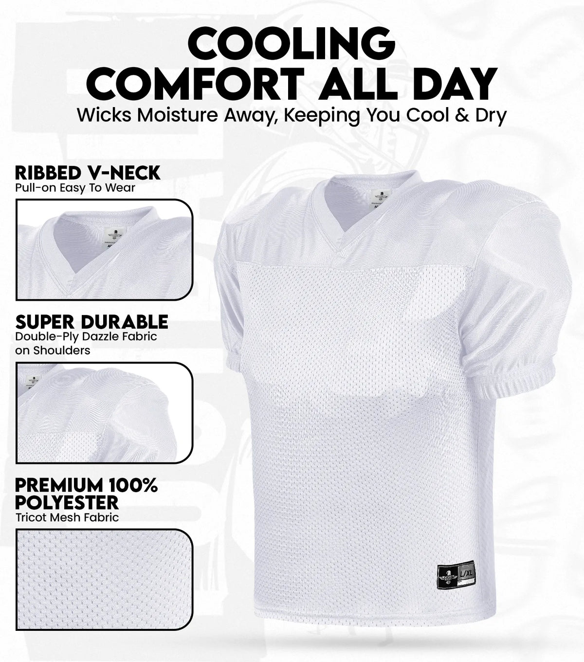 Exxact Sports Men’s Adult Football Practice Jersey - White