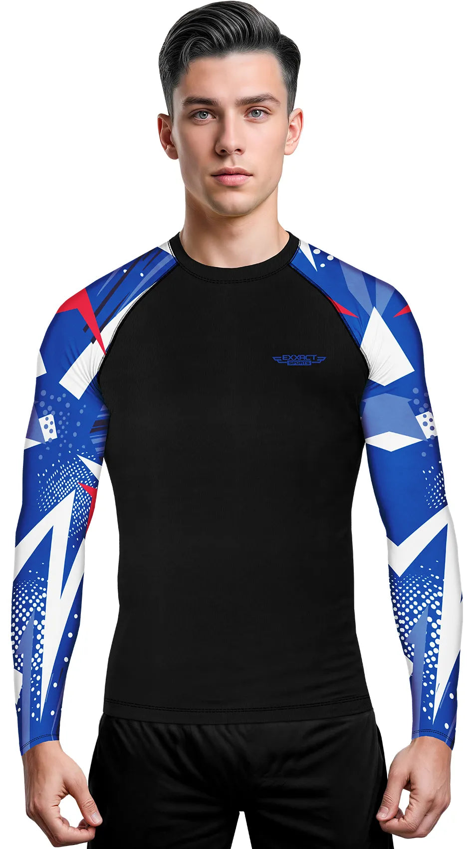 Exxact Sports Men’s Bjj Rash Guard Long Sleeve - Blue
