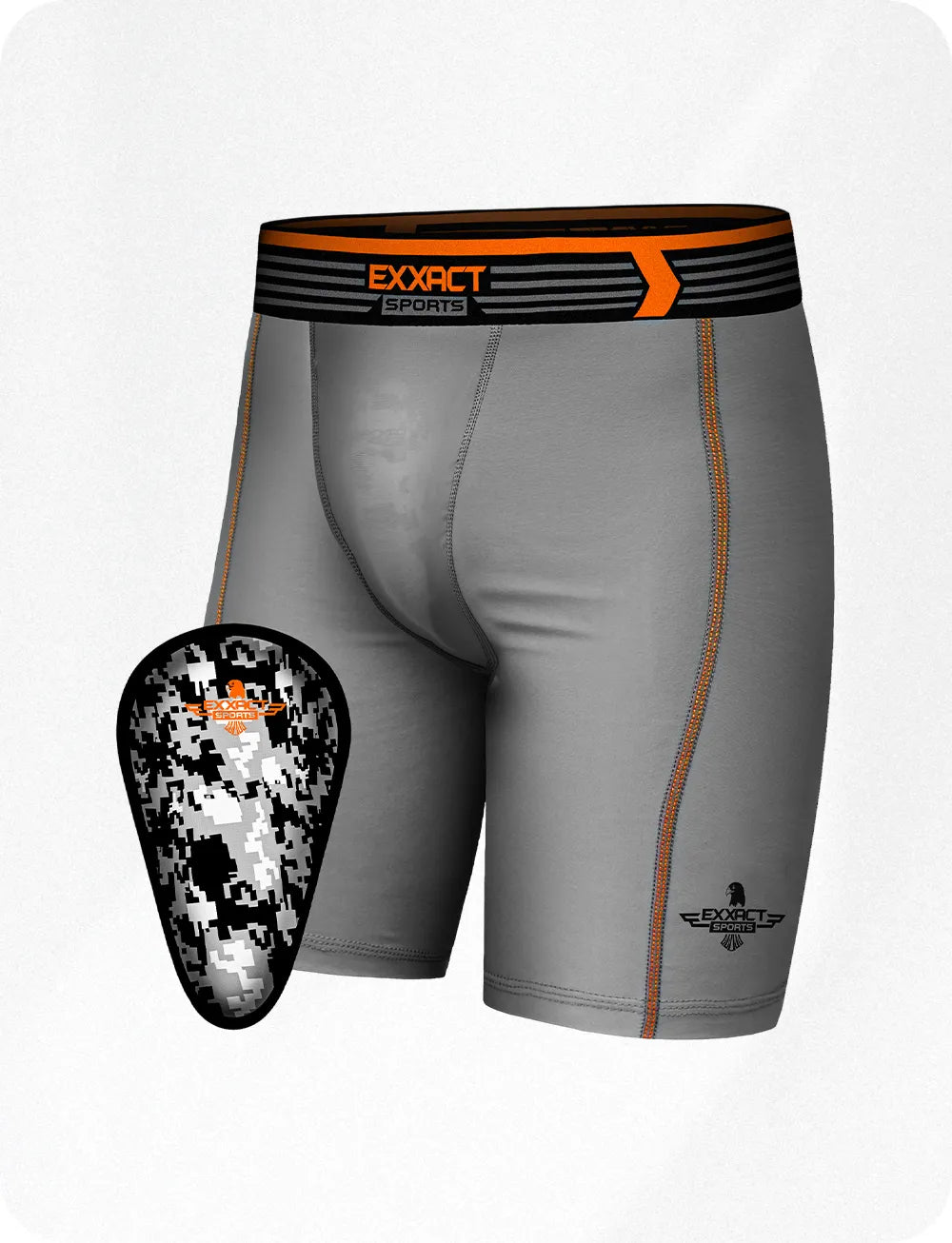 Exxact Sports Men’s Compression Shorts with Soft Athletic Cup Adult - Gray