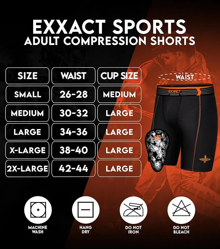 Exxact Sports Men’s Compression Shorts with Soft Athletic Cup Adult - Black