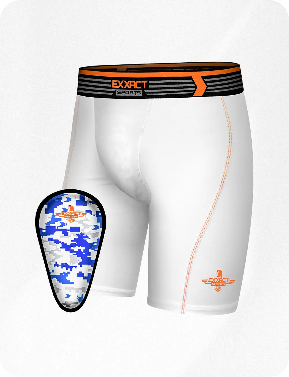 Exxact Sports Men’s Compression Shorts with Soft Athletic Cup Adult - White