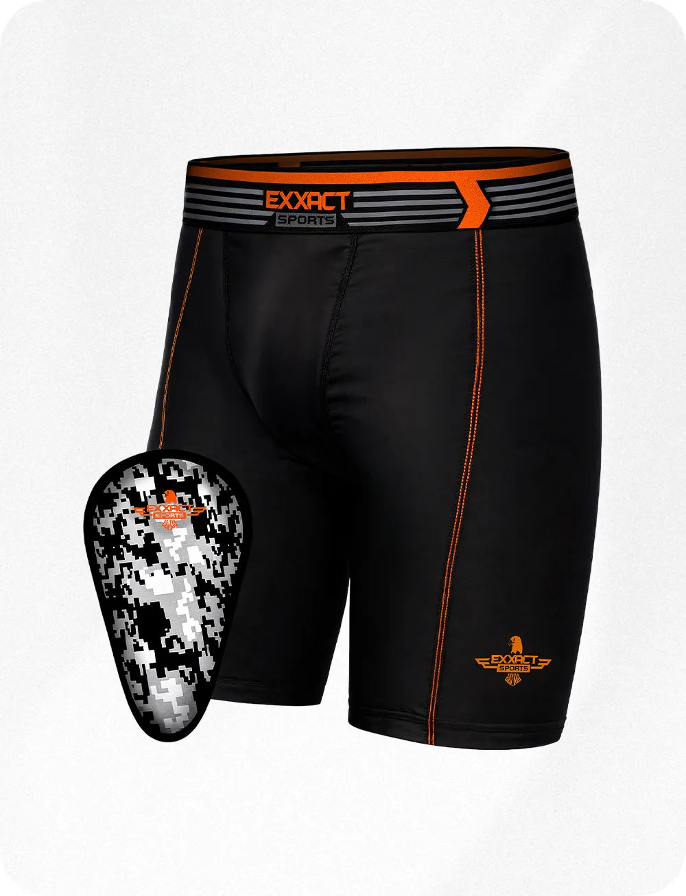 Exxact Sports Men’s Compression Shorts with Soft Athletic Cup Adult - Black
