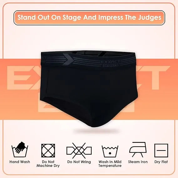 Exxact Sports Men’s Elite Classic Bodybuilding Posing Trunk - Black
