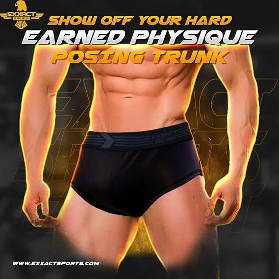 Exxact Sports Men’s Elite Classic Bodybuilding Posing Trunk - Black