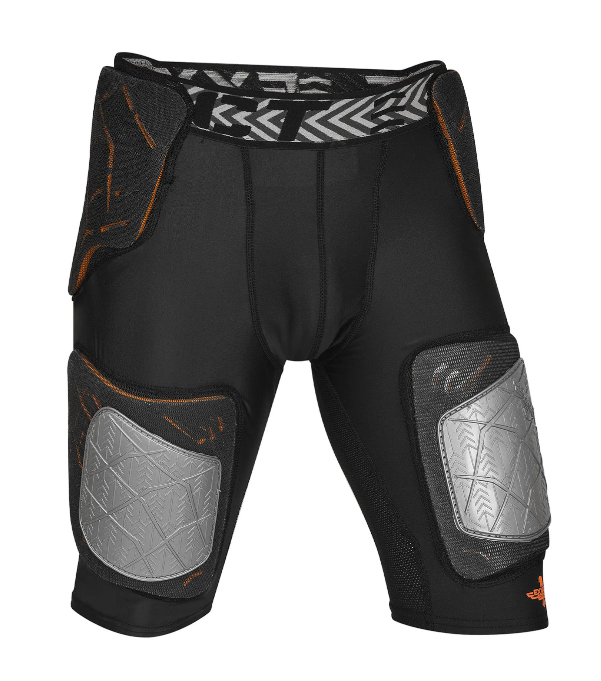 Exxact Sports Men’s Gladiator 5-pad Football Girdle with Cup Pocket - Black