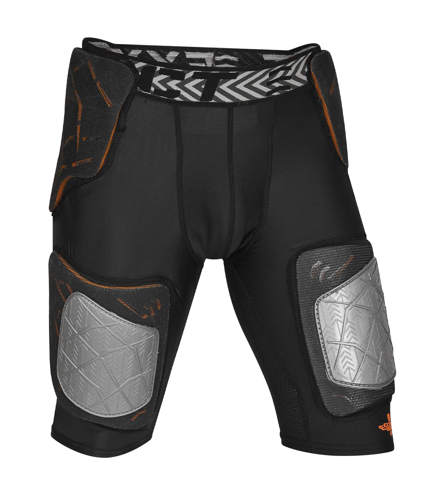 Exxact Sports Men’s Gladiator 5-pad Football Girdle with Cup Pocket - Black