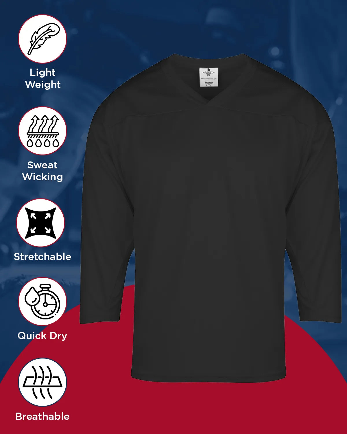 Exxact Sports Men’s Hockey Practice Jerseys - Black