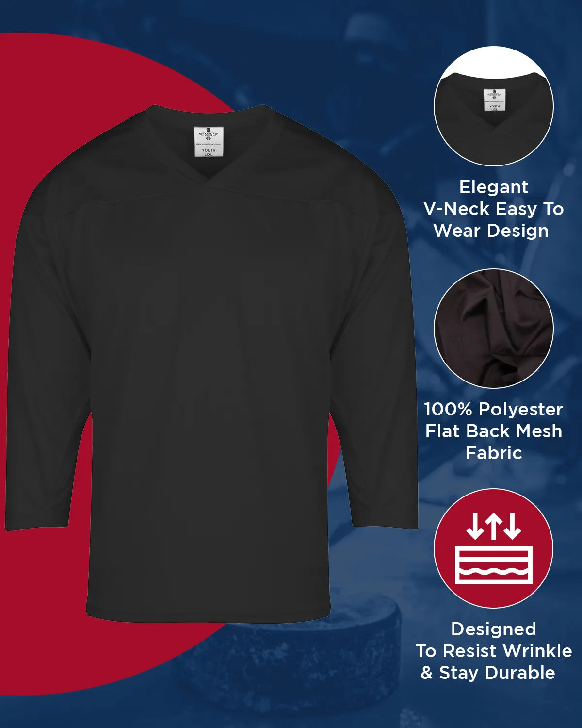 Exxact Sports Men’s Hockey Practice Jerseys - Black