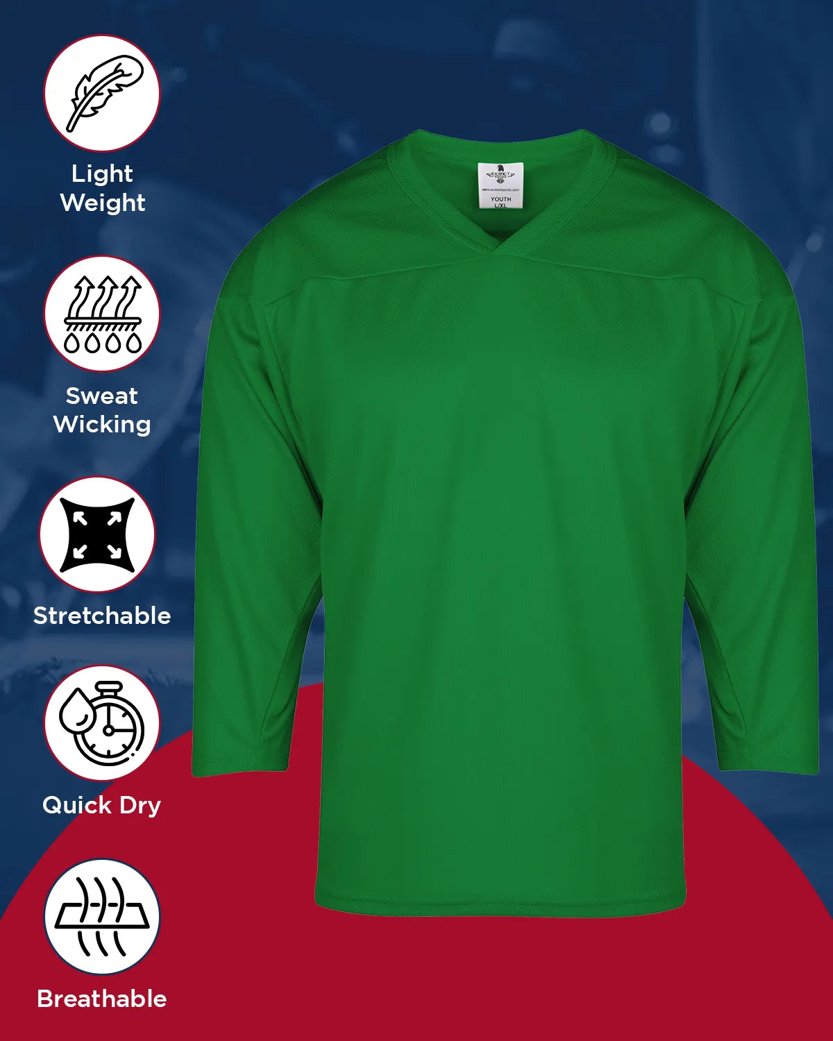 Exxact Sports Men’s Hockey Practice Jerseys - Dark Green