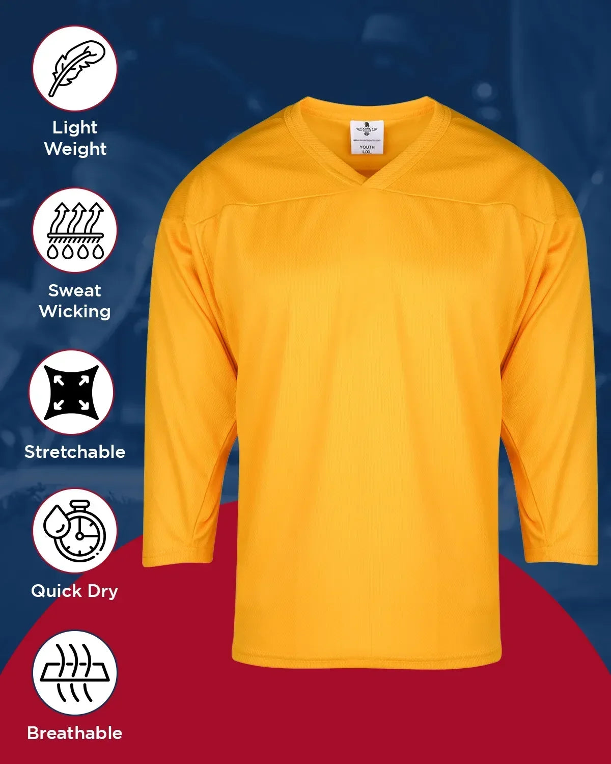 Exxact Sports Men’s Hockey Practice Jerseys - Gold