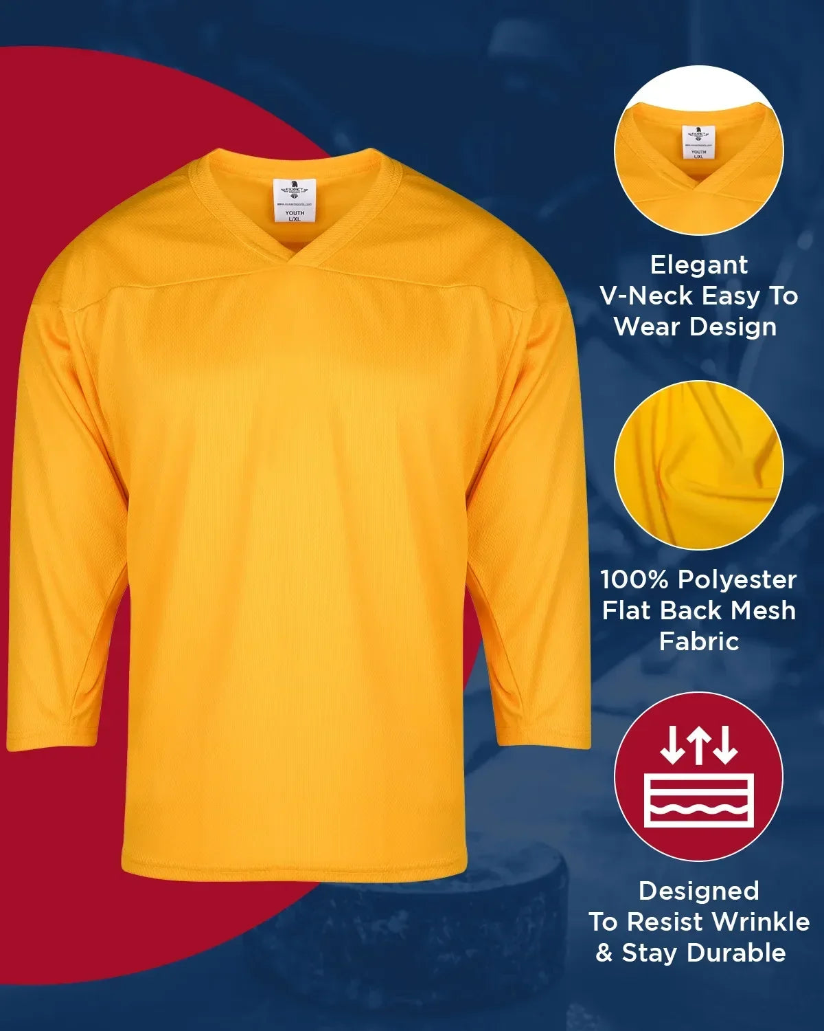 Exxact Sports Men’s Hockey Practice Jerseys - Gold