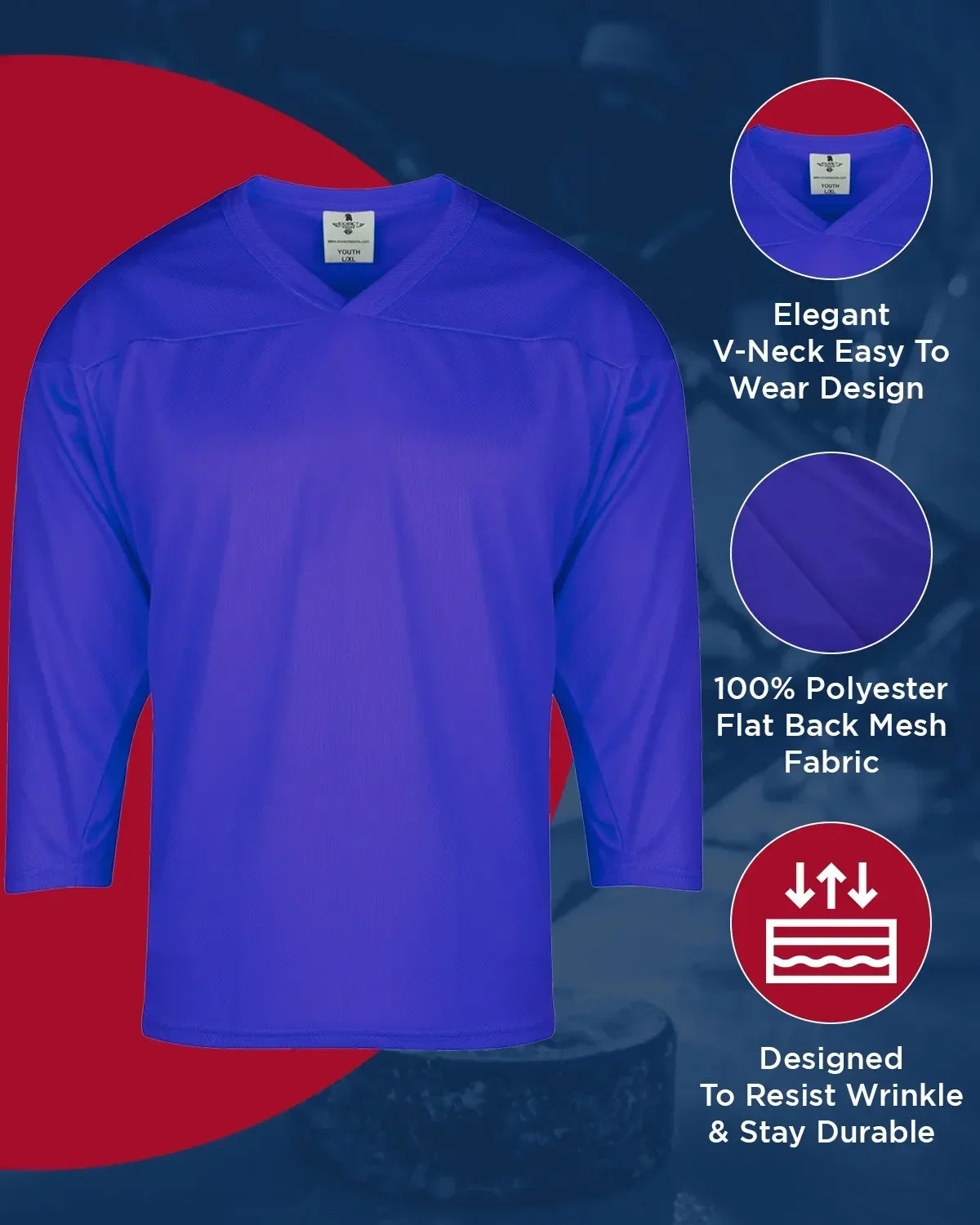 Exxact Sports Men’s Hockey Practice Jerseys - Royal Blue