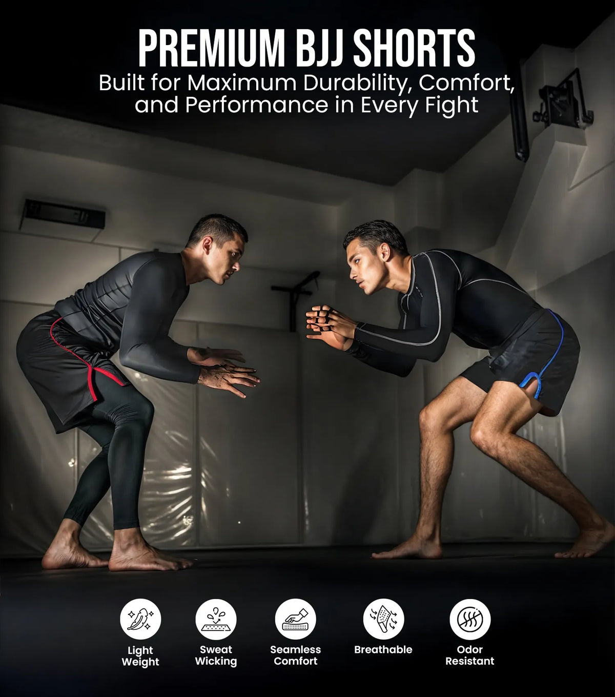 Exxact Sports Men’s Mma Shorts Ibjjf Ranked no Gi Bjj Jiu Jitsu for Grappling Boxing Cross Training - Neon Green