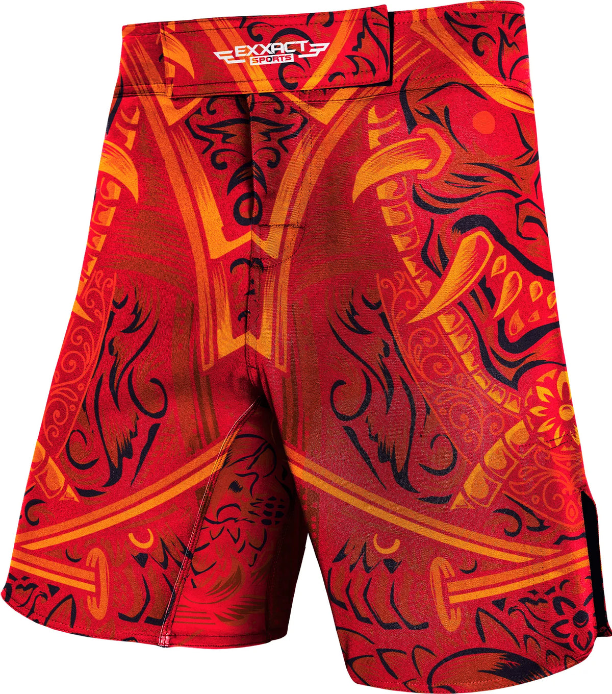 Exxact Sports Men’s Pro Mma Shorts No-gi Bjj Jiu Jitsu for Boxing Ufc & Cross Training - Red Samurai