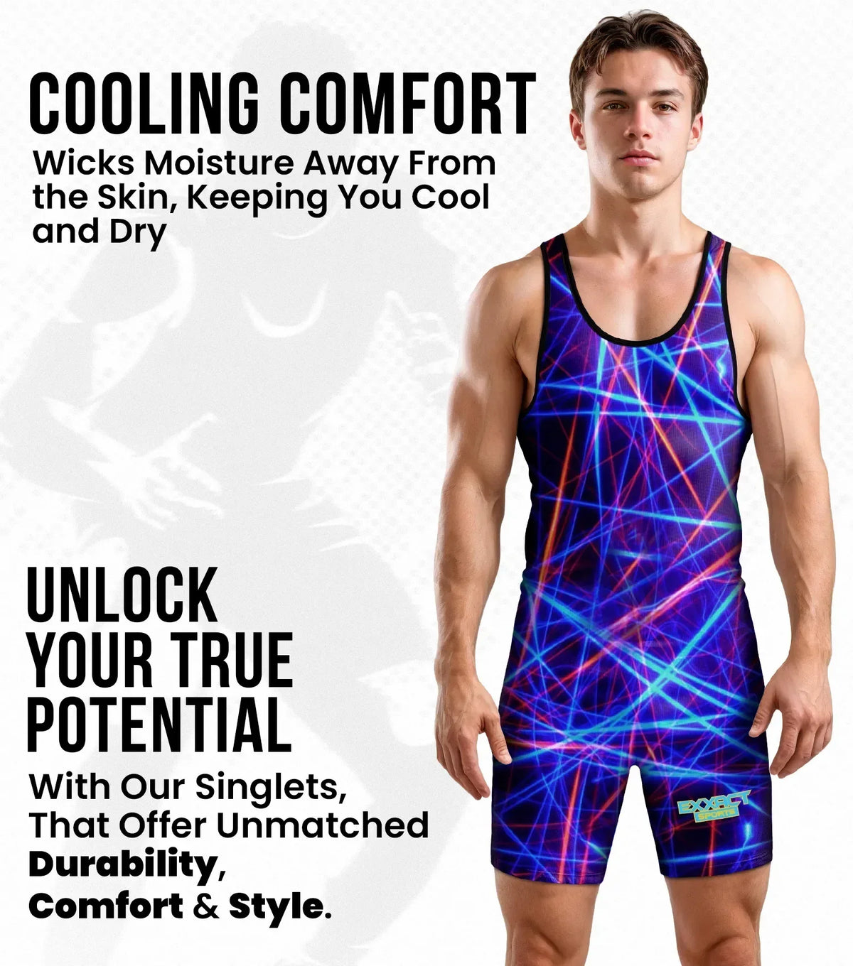 Exxact Sports Men’s Sublimated Wrestling Singlets - Lazer