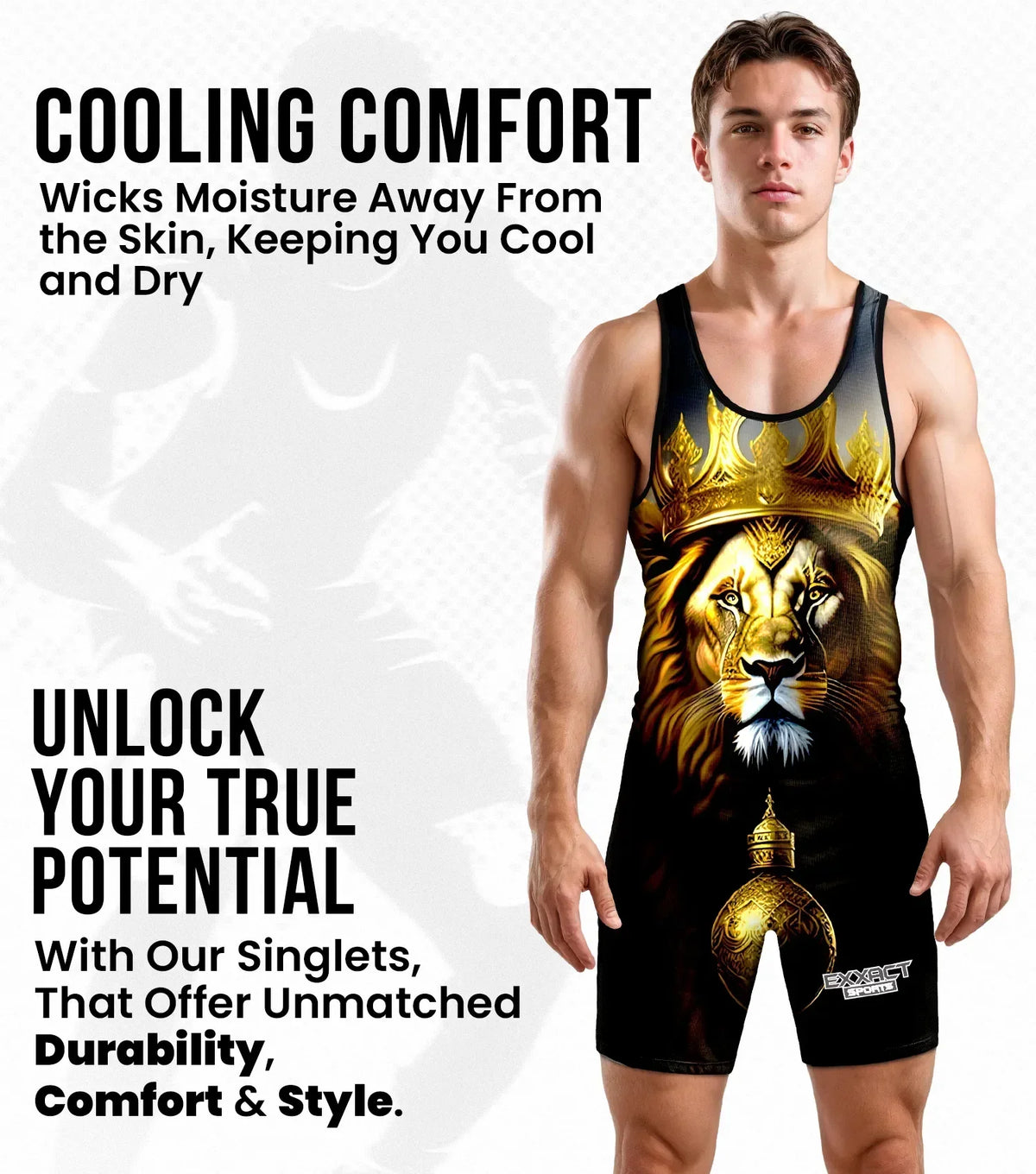 Exxact Sports Men’s Sublimated Wrestling Singlets - Lion