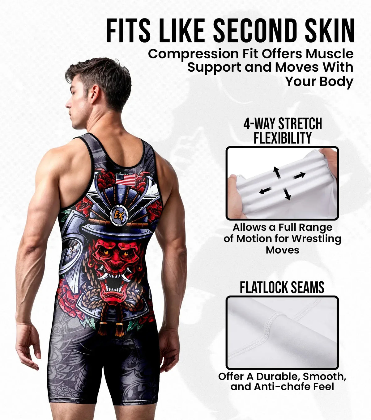 Exxact Sports Men’s Sublimated Wrestling Singlets - Samurai