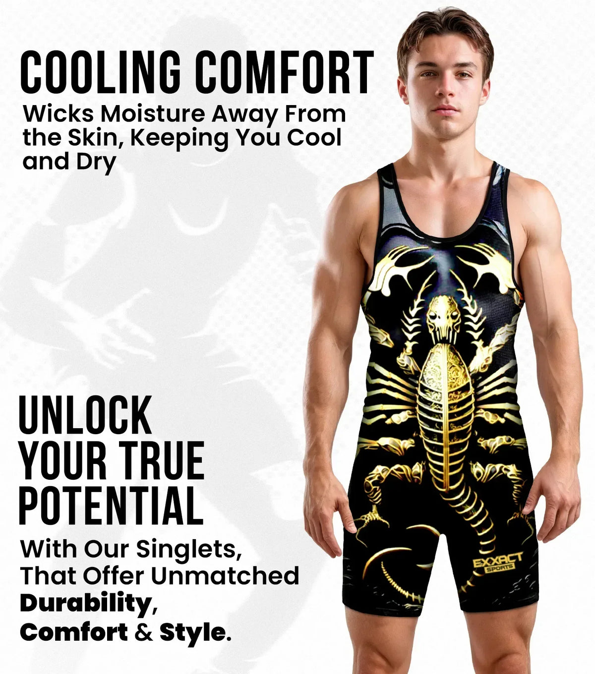 Exxact Sports Men’s Sublimated Wrestling Singlets - Scorpion