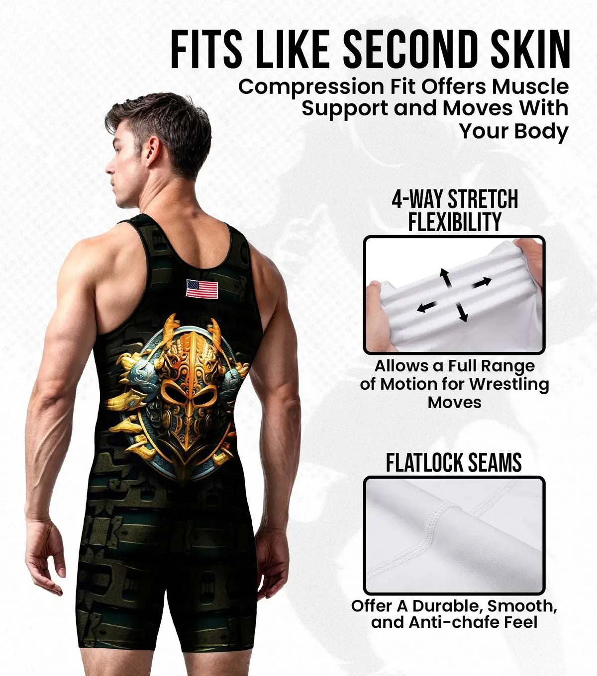 Exxact Sports Men’s Sublimated Wrestling Singlets - Spartans