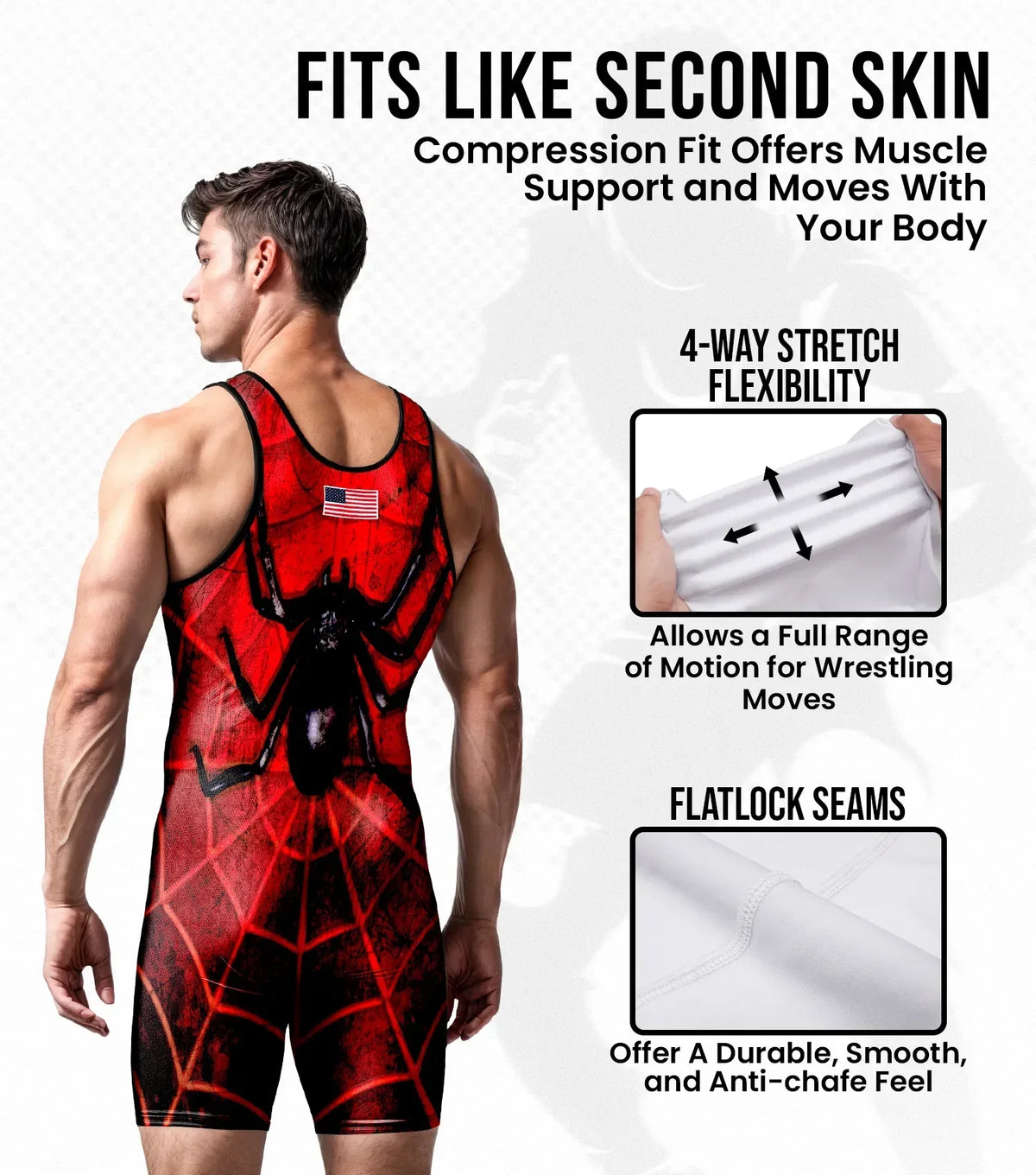 Exxact Sports Men’s Sublimated Wrestling Singlets - Spider
