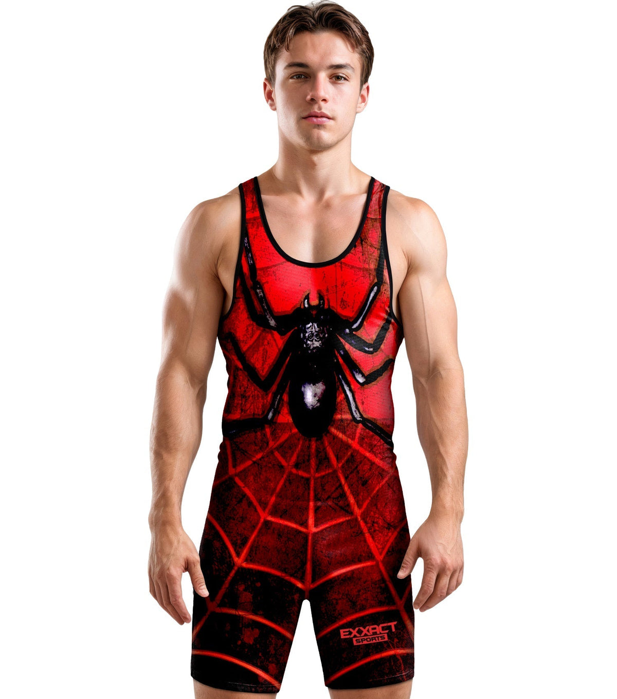 Exxact Sports Men’s Sublimated Wrestling Singlets - Spider