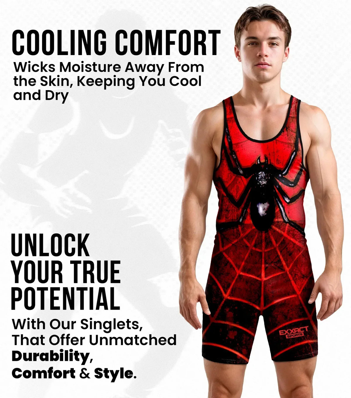 Exxact Sports Men’s Sublimated Wrestling Singlets - Spider