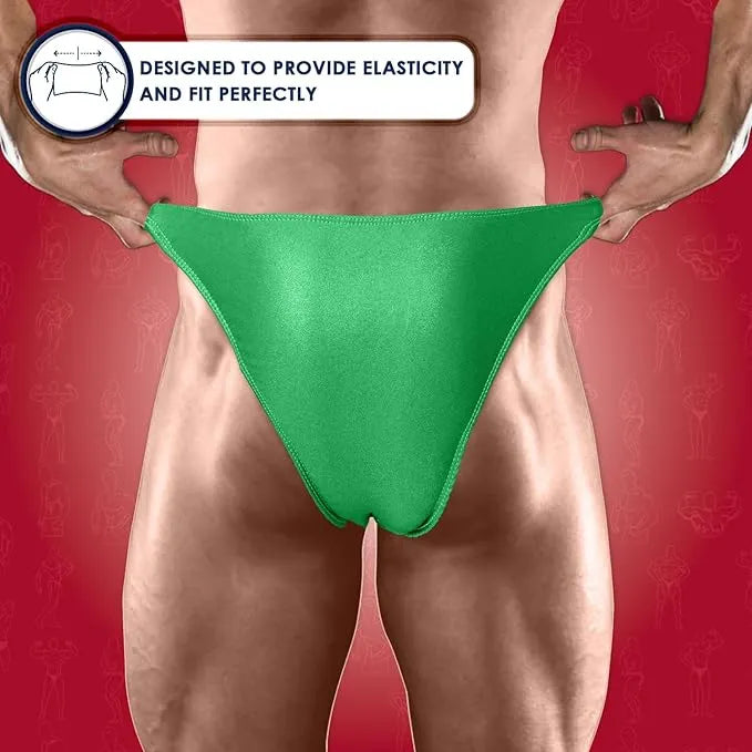 Exxact Sports Men’s V-cut Bodybuilding Competition Posing Trunks - Green