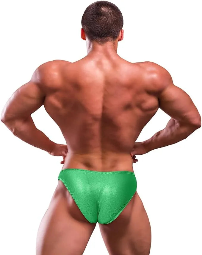 Exxact Sports Men’s V-cut Bodybuilding Competition Posing Trunks - Green