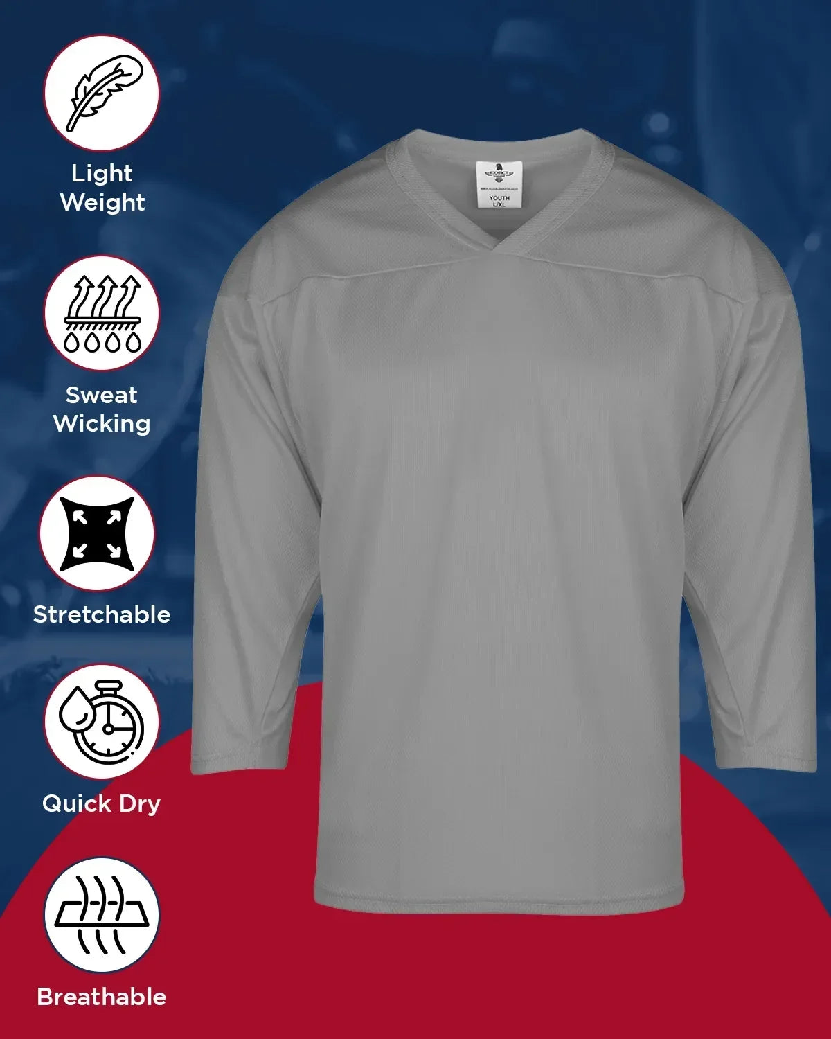 Exxact Sports Men’shockey Practice Jerseys - Silver