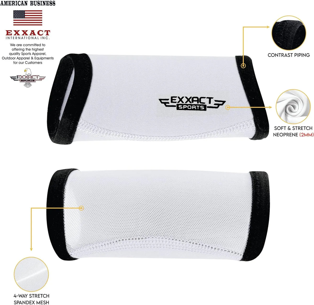 Exxact Sports Neoprene Chin Strap Cover for Ultimate Comfort and Protection - White
