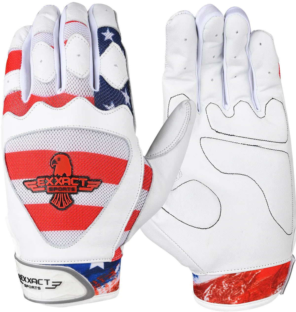 Exxact Sports Padded Baseball Batting Gloves for Men & Women - Usa Flag