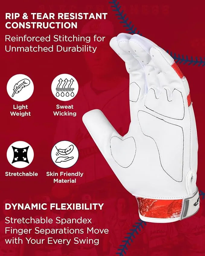 Exxact Sports Padded Baseball Batting Gloves for Men & Women - Usa Flag