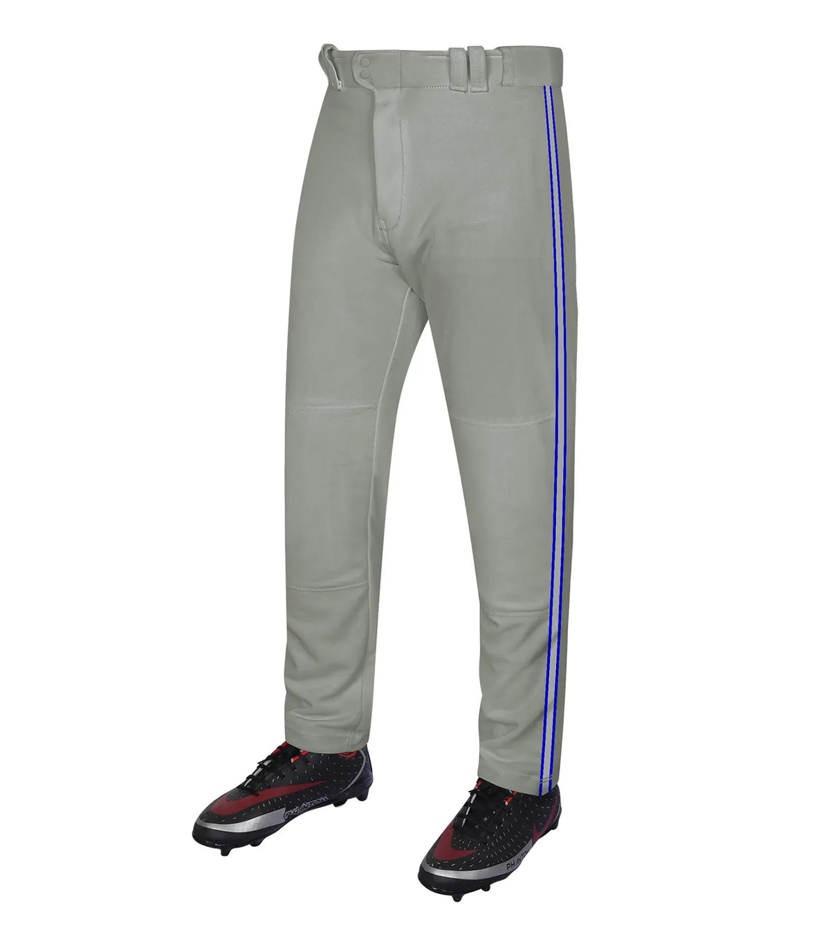 Exxact Sports Proline Adult Full Length Baseball Pants with Stripes - Gray - Gray/navy / Small