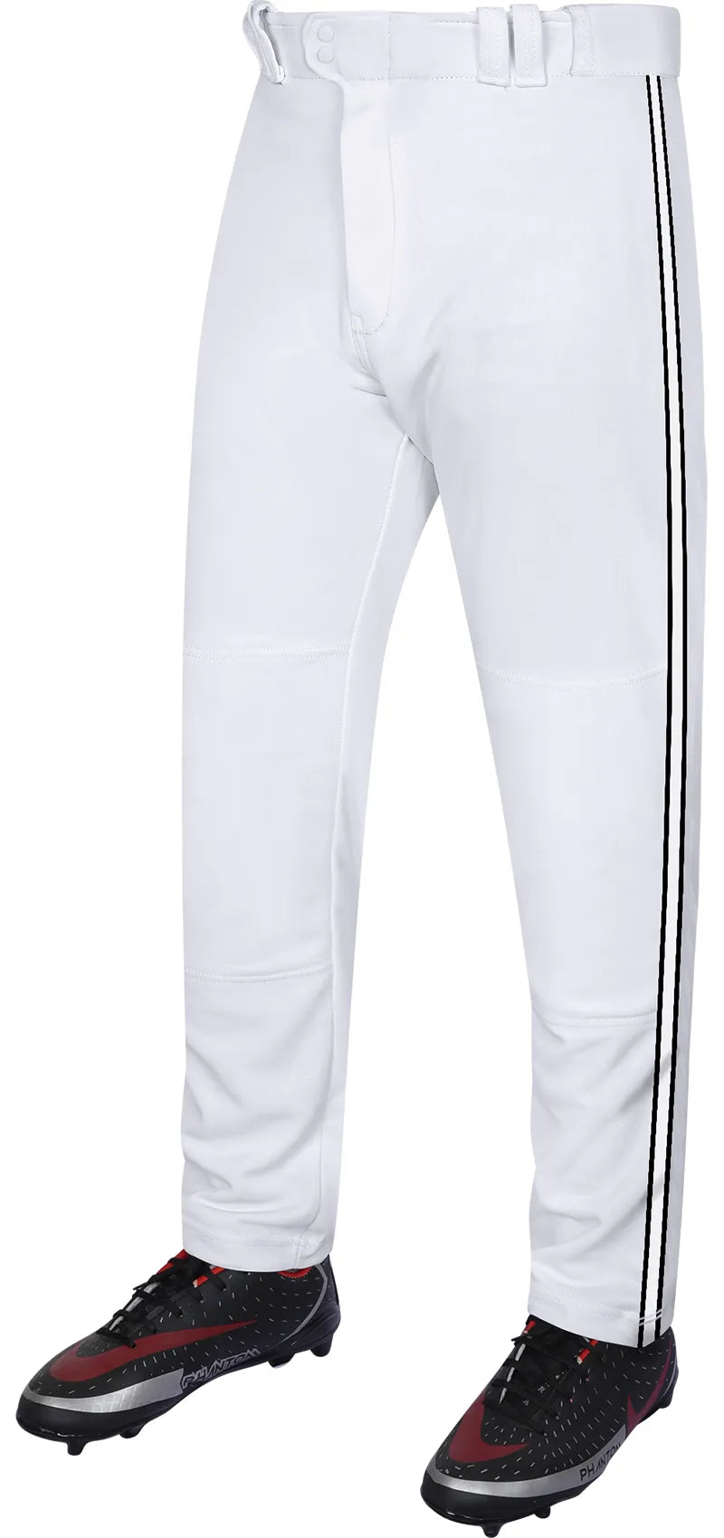 Exxact Sports Proline Adult Full Length Baseball Pants with Stripes - White - White/black / Small