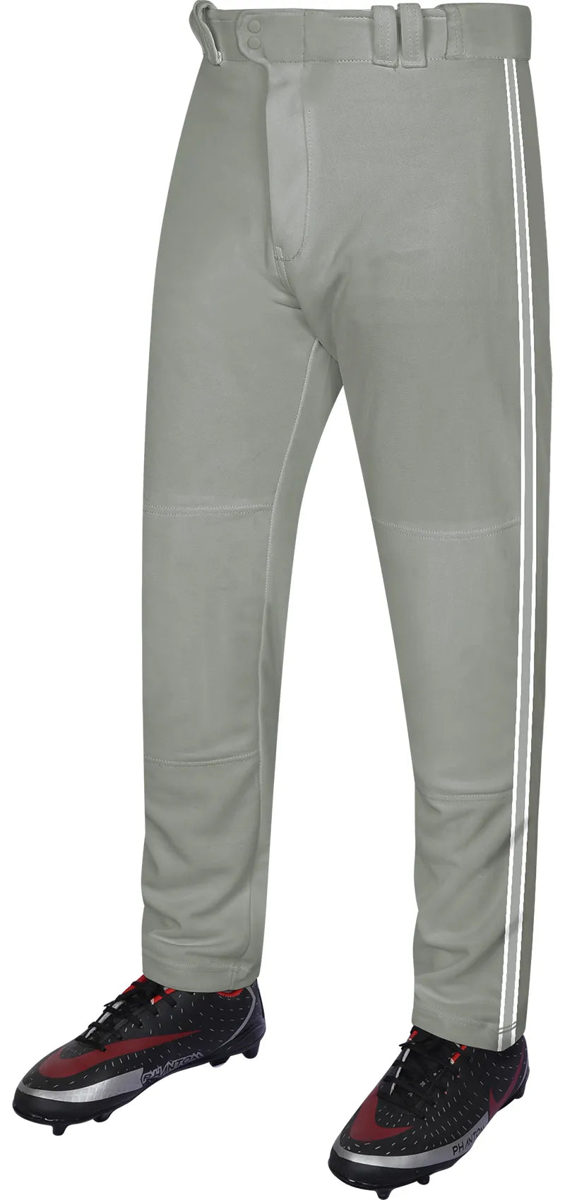Exxact Sports Proline Adult Full Length Baseball Pants with Stripes - Gray - Gray/white / Small