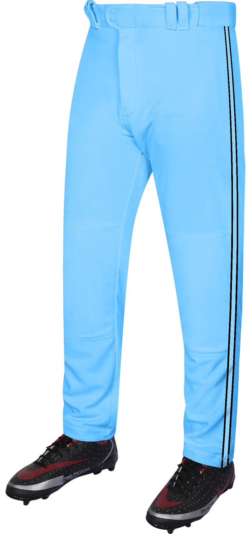 Exxact Sports Proline Adult Full Length Baseball Pants with Stripes - Sky - Sky/black / Small