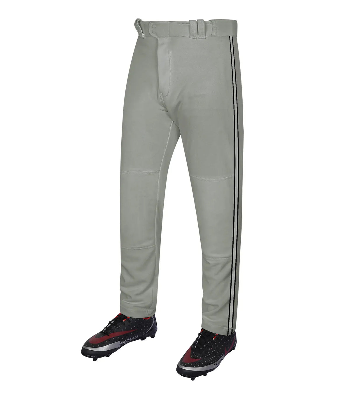 Exxact Sports Proline Adult Full Length Baseball Pants with Stripes - Gray - White/black / Small
