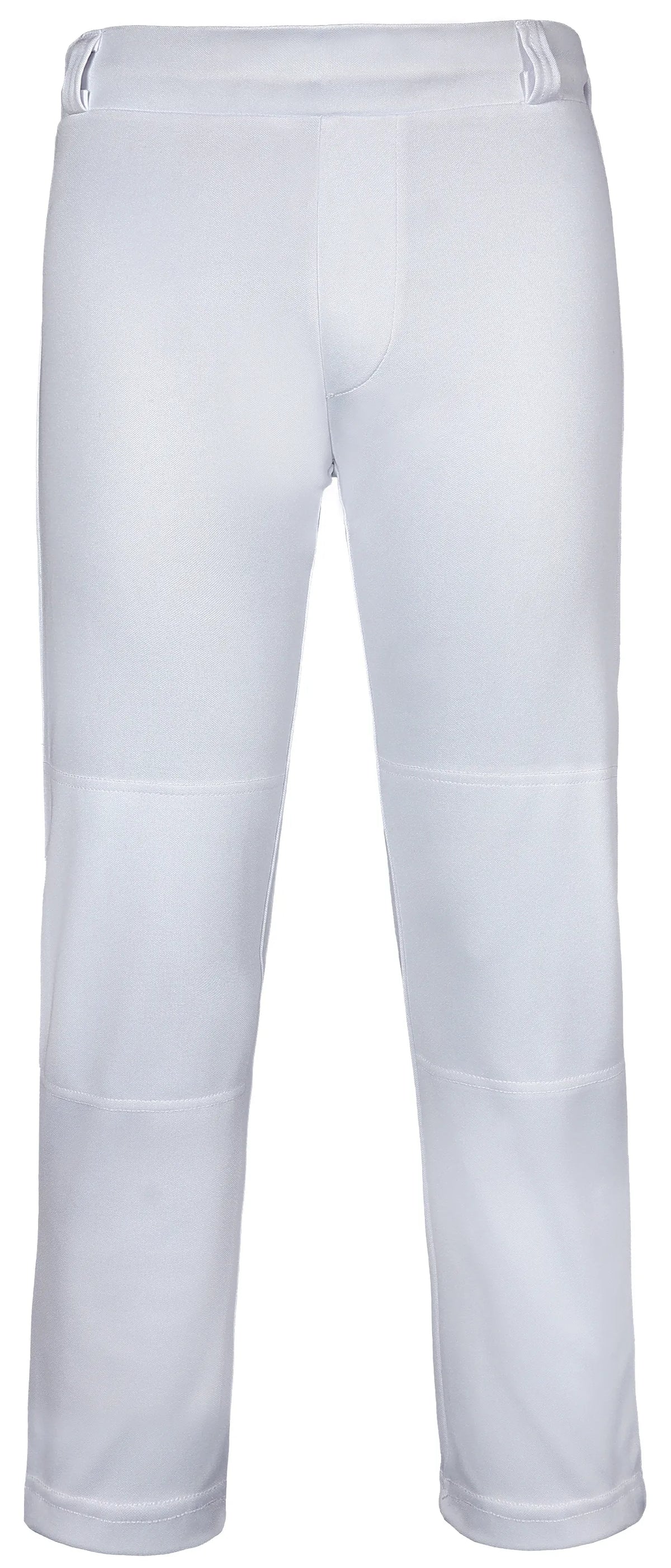 Exxact Sports Pull-up Boys Baseball Pants with Adjustable Drawstring Full Length & open bottom - White