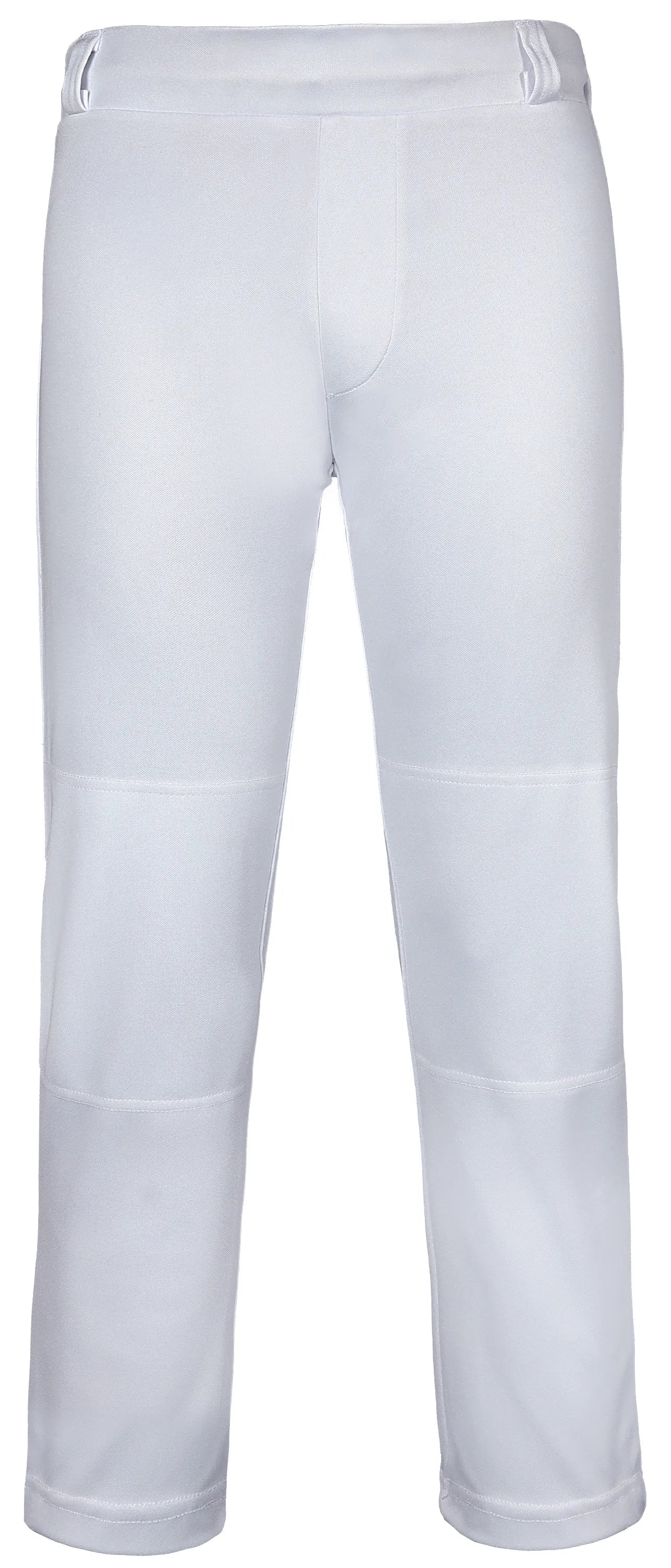 Exxact Sports Pull-up Boys Baseball Pants with Adjustable Drawstring Full Length & open bottom - White